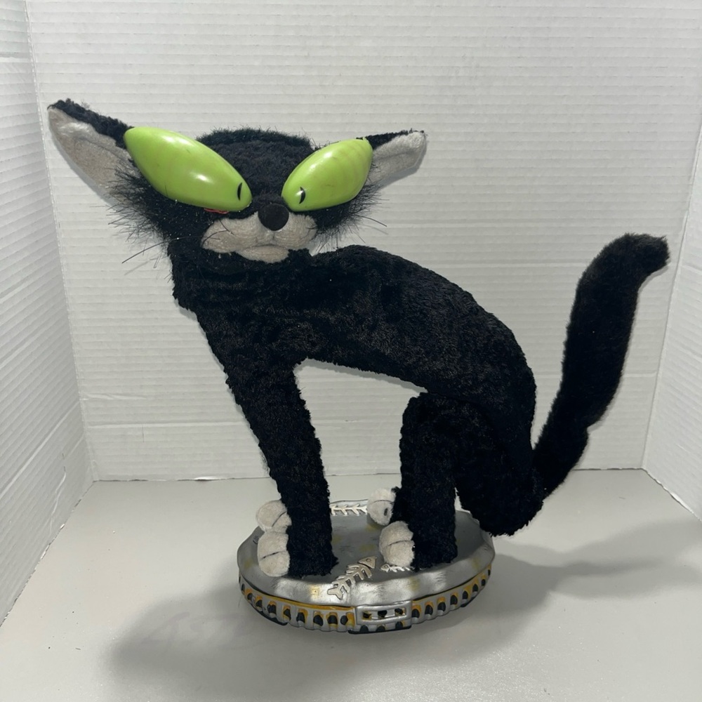 Vtg Gemmy Animated Fraidy Cat Black Alley Cat  Halloween See Description As Is